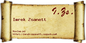 Imrek Zsanett névjegykártya
